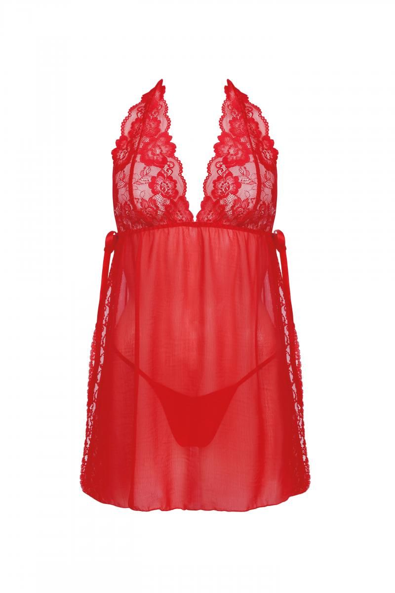Red Babydoll - Fine Chiffon and Lace