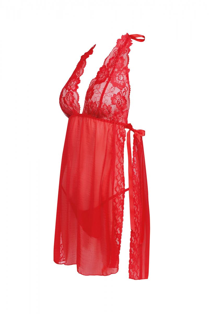 Red Babydoll - Fine Chiffon and Lace