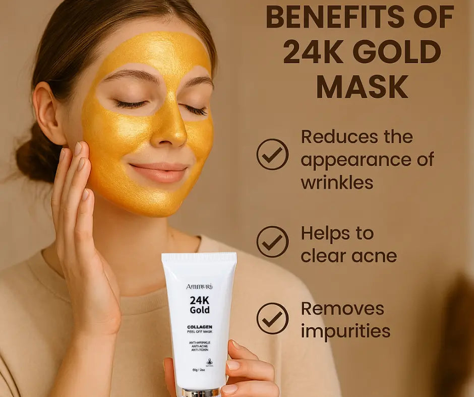 Ammuri 24K Gold Peel-Off Face Mask – Deep Cleansing & Brightening Pore Minimiser (60ml)-4