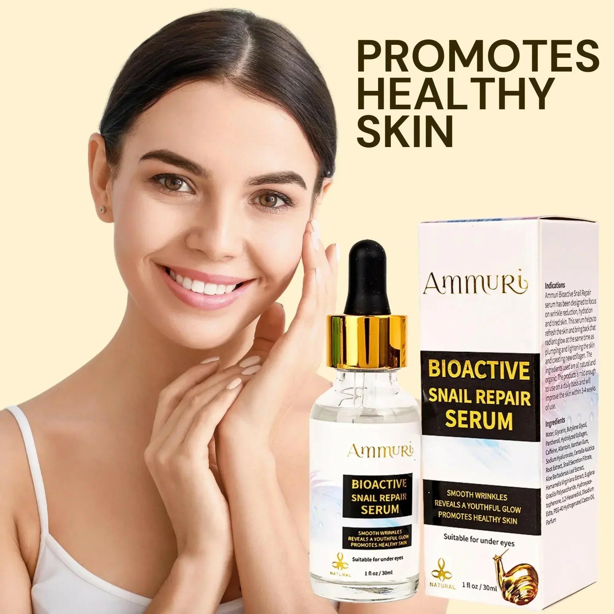 Ammuri Bioactive Snail Repair Serum | Anti-Aging Hydration with 87% Organic Ingredients – 30ml-0