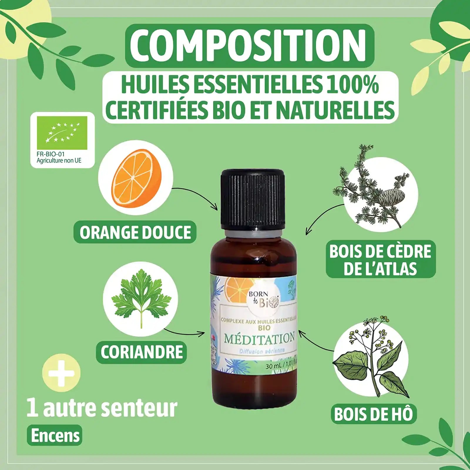 Méditation - Complexe aux huiles essentielles Bio-1