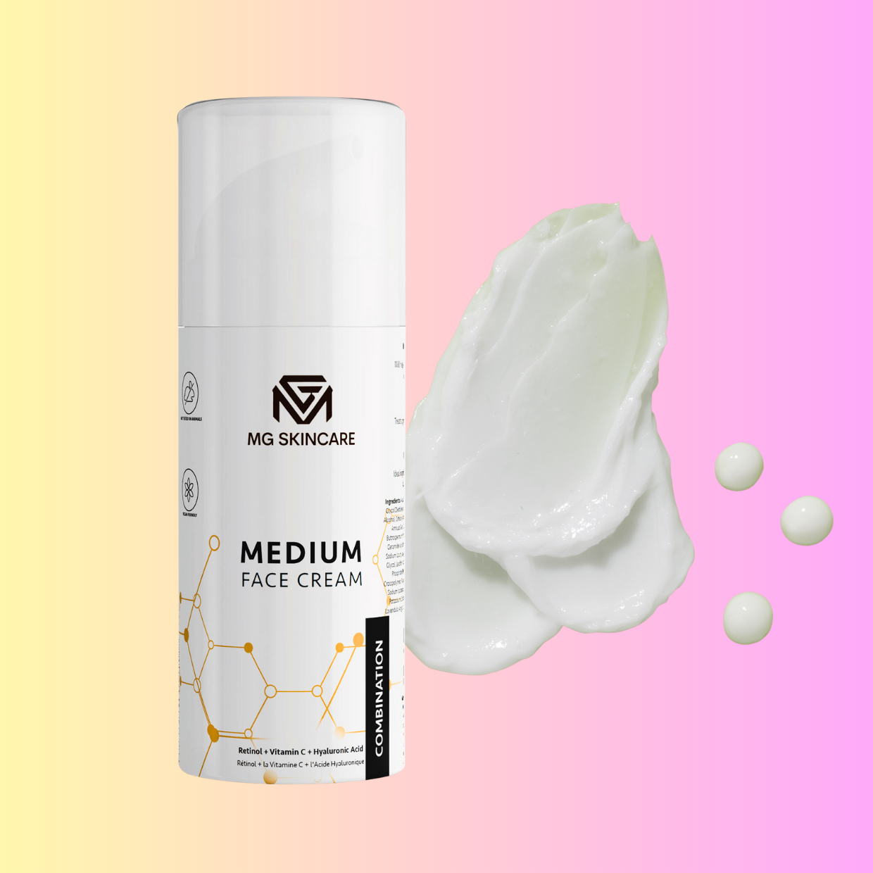Medium Face Cream with Retinol - Vita C & Hyaluronic Acid-2