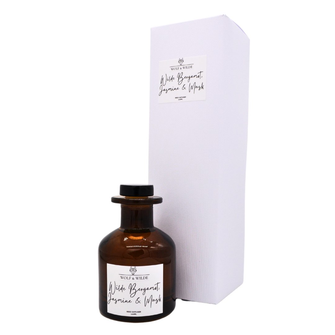 Wilde Bergamot. Jasmine & Musk 120ml Reed Diffuser With 8 Reeds-2