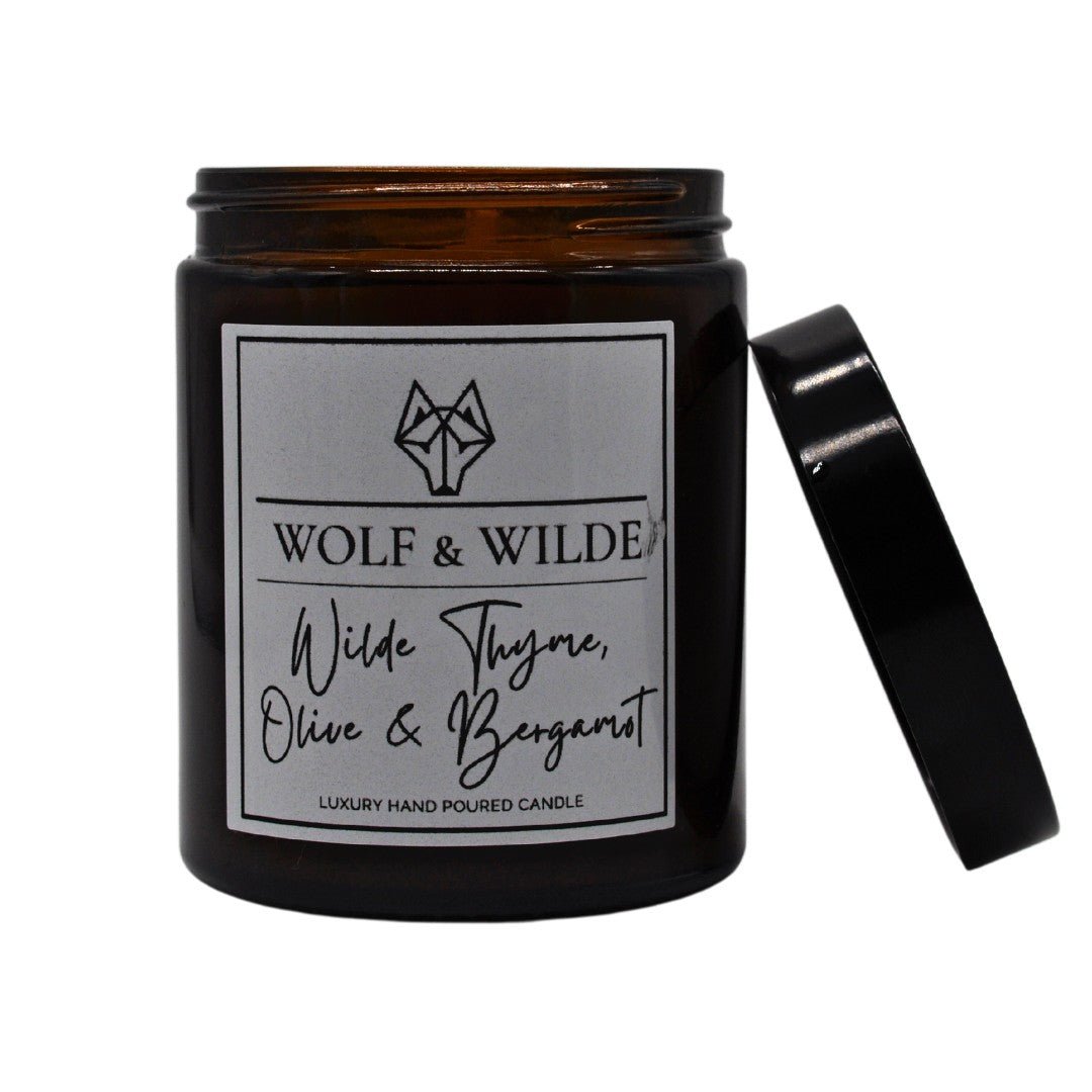 Wilde Thyme, Olive & Bergamot Luxury Handmade Scented Candle-3